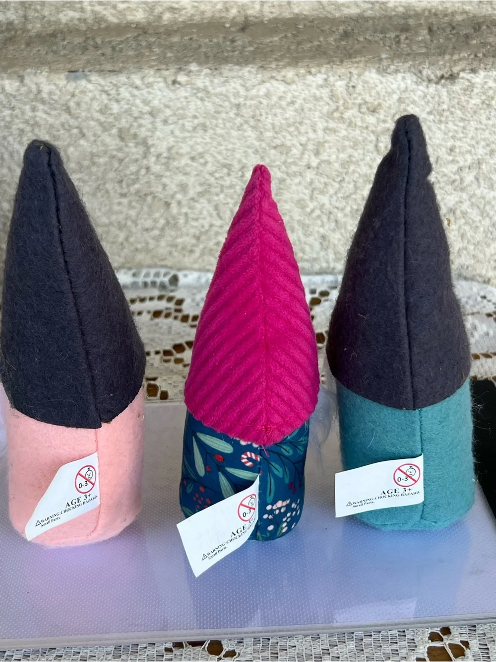 Target Plush Holiday Gnome Trio - Black, Pink, Teal Hats
